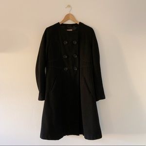 H&M Black Round Collar A-Line Coat